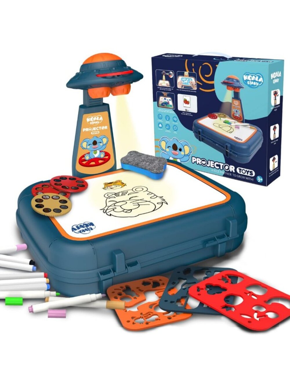 Kids Art Drawing Projector Toy Set - 64 Images for Creative Sketching Ages 3-6